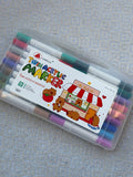 Twin acrylic marker 36- الوان اكريليك ٢ سن - سن ريشة و سن مدبب