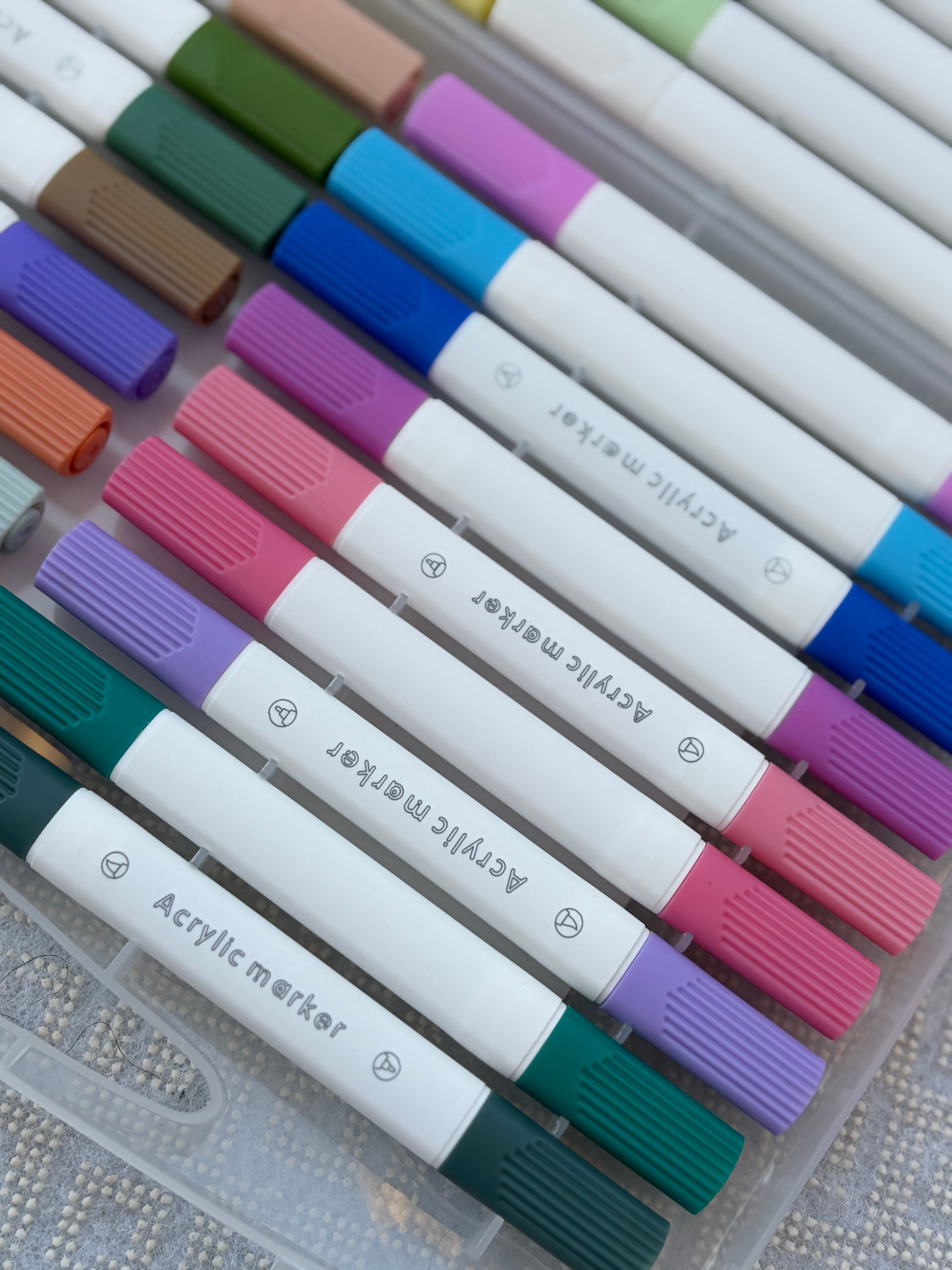 Twin acrylic marker 36- الوان اكريليك ٢ سن - سن ريشة و سن مدبب