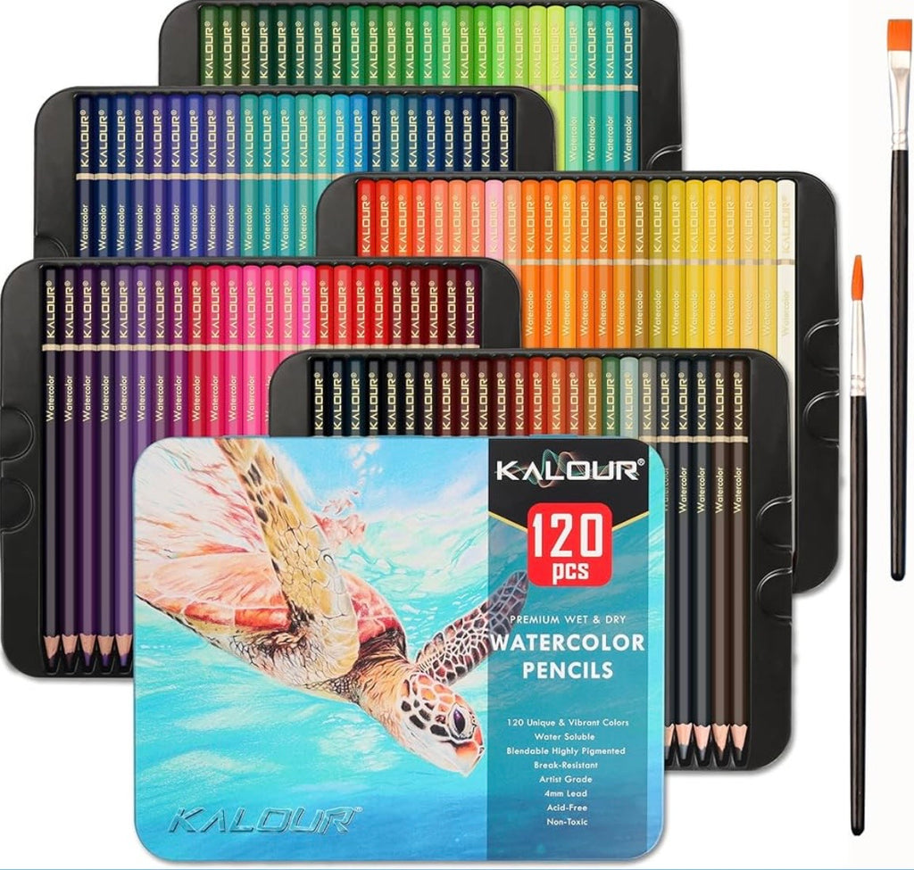 KALOUR Professional Watercolor Pencils - Set of 120 Colors