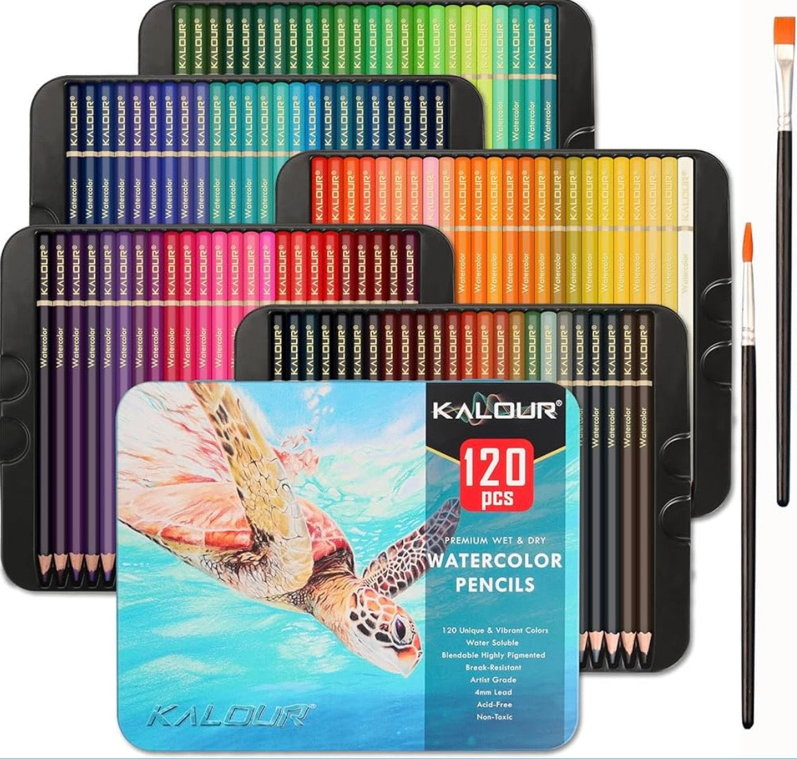 KALOUR Professional Watercolor Pencils - Set of 120 Colors