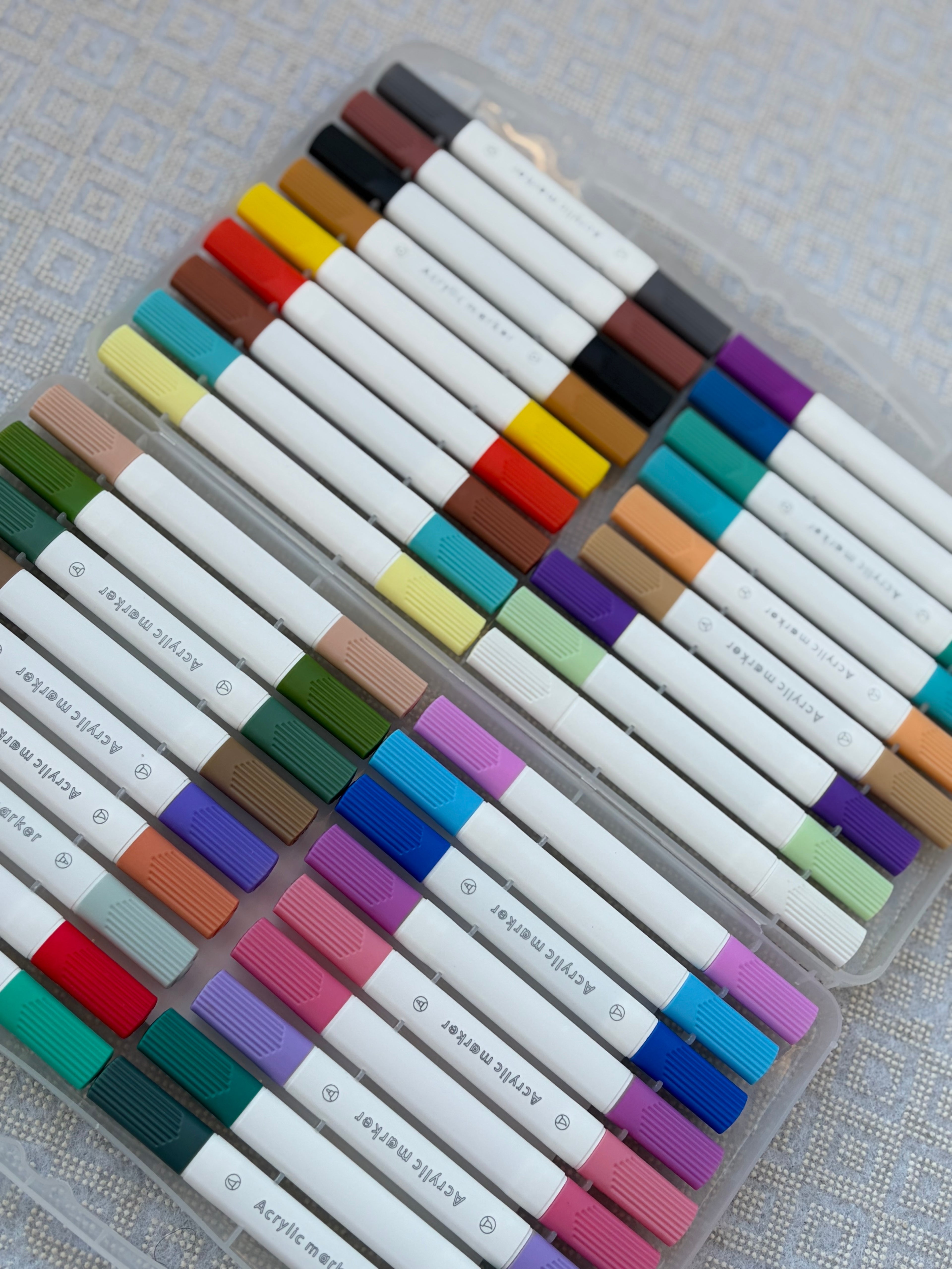 Twin acrylic marker 36- الوان اكريليك ٢ سن - سن ريشة و سن مدبب