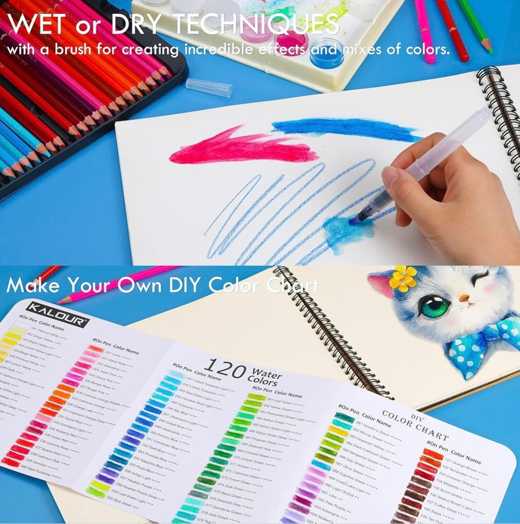 KALOUR Professional Watercolor Pencils - Set of 120 Colors