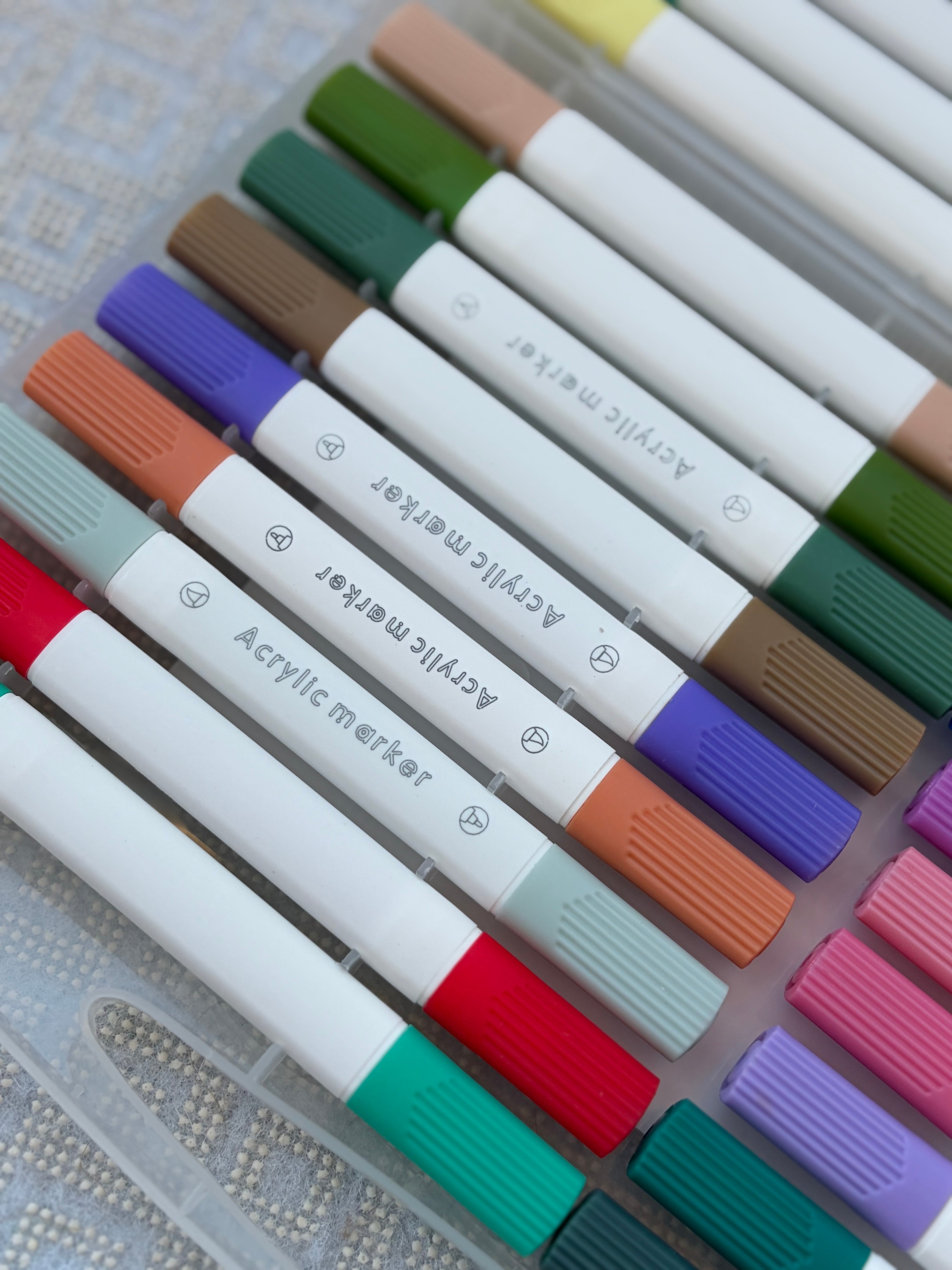 Twin acrylic marker 36- الوان اكريليك ٢ سن - سن ريشة و سن مدبب